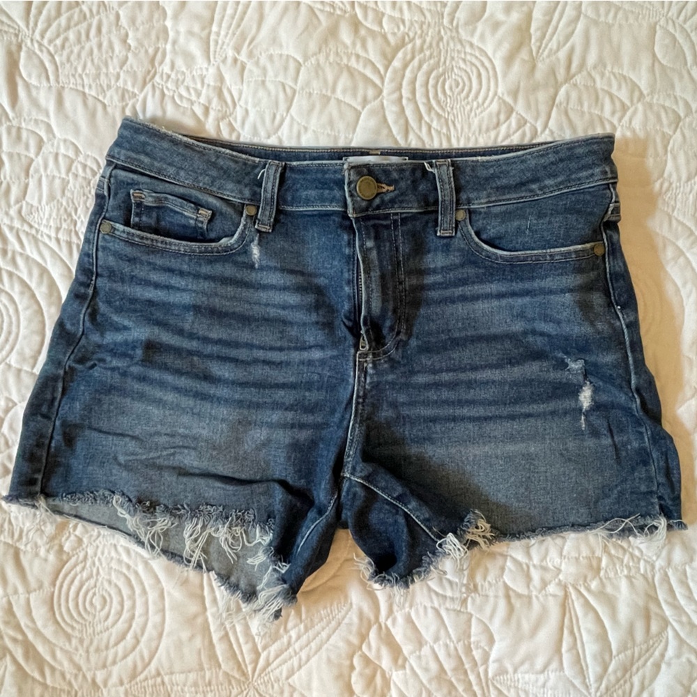 Paige Parker Relaxed Distressed Boyfriend Denim Jean Shorts